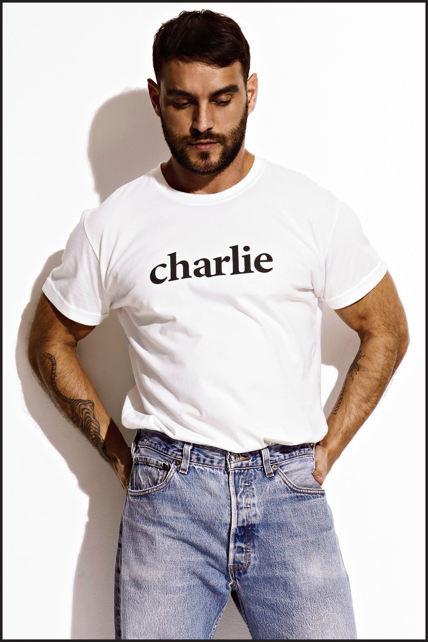 Charlie by Matthew Zink Mens Apparel Perfect Cuffed Tee Shirt