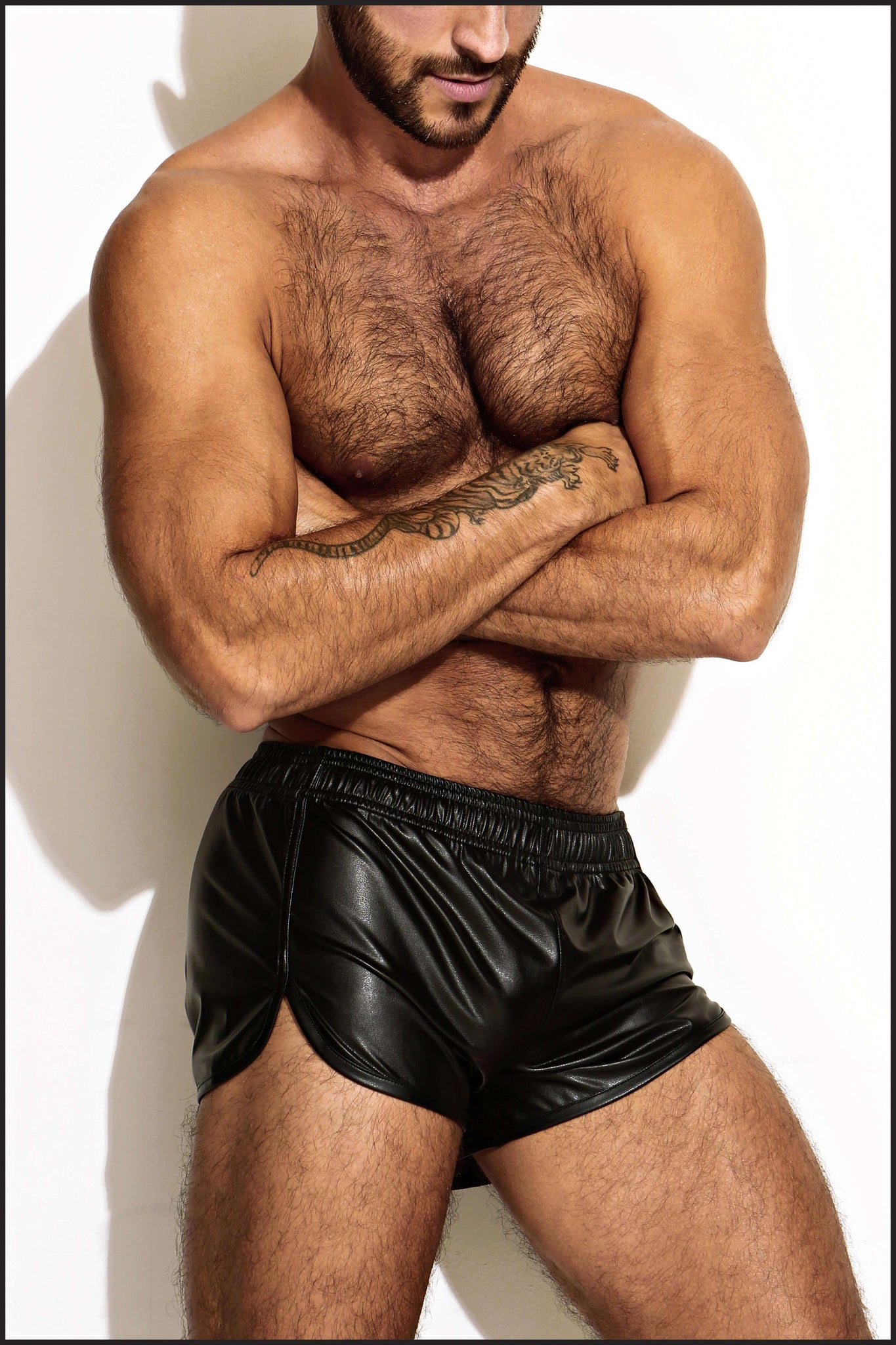 Charlie by Matthew Zink Leather Trainer Shorts